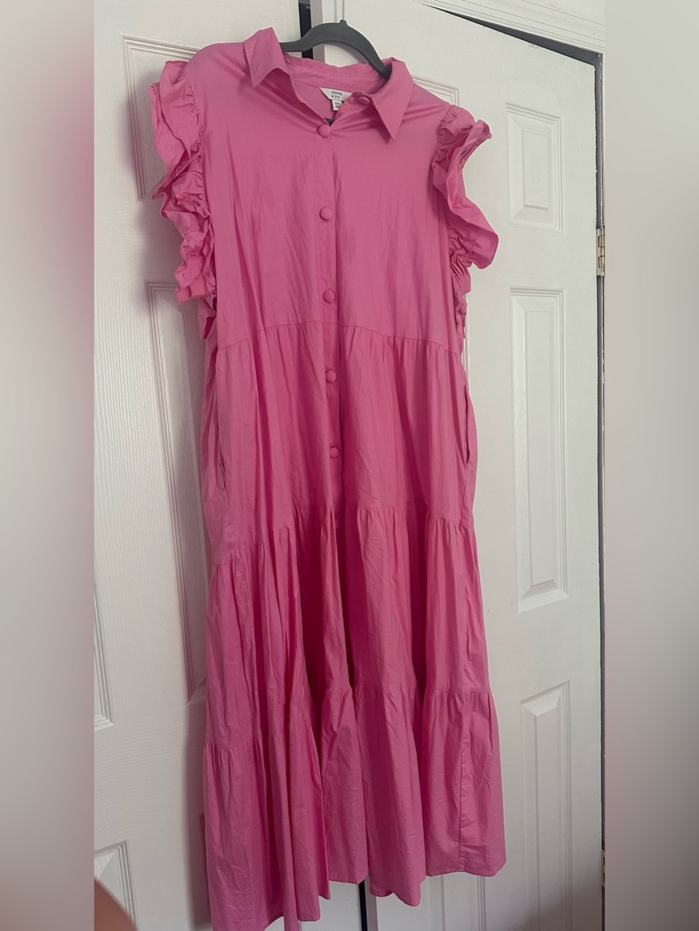 Pink Ruffle Sleeve Dress crown &ivy